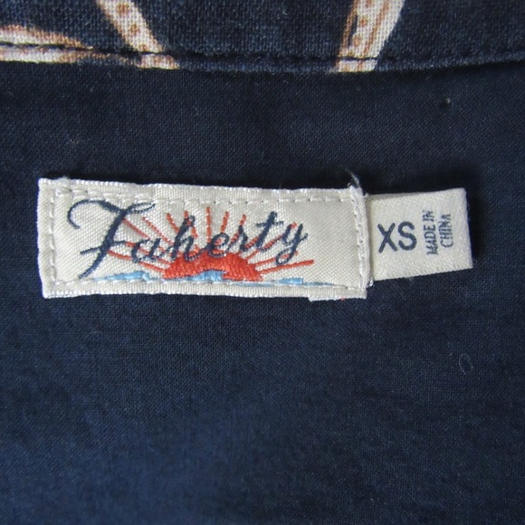 Faherty Savoie Floral Linen Blend Long Sleeve Jumpsuit Size XS Drawstring Travel - Picture 12 of 12